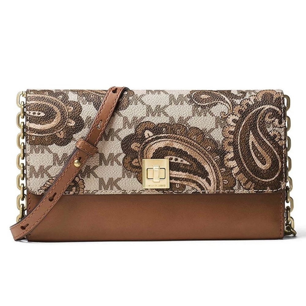 Michael Kors studio Paisley, Natalie, luggage, wallet, Crossbody on chain